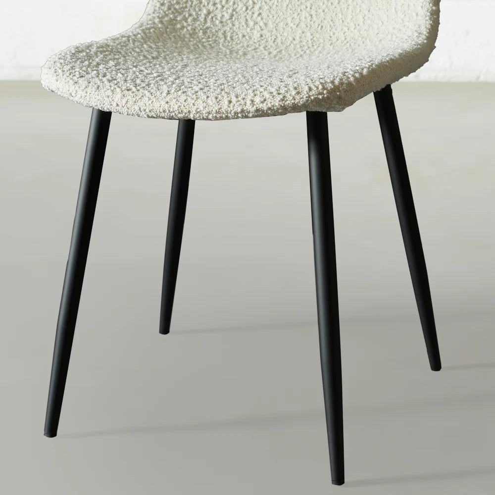 MILAN - Cream Boucle Dining Chair