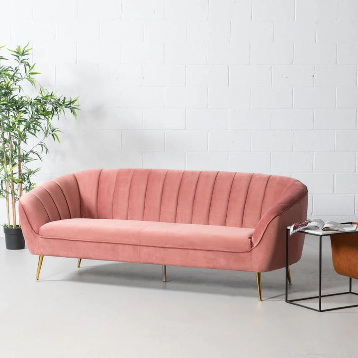 AUDREY - Pink Velvet Sofa