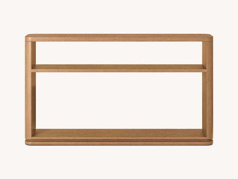 Light Oak Wooden Console Table Oblong and Storage Living Room Console