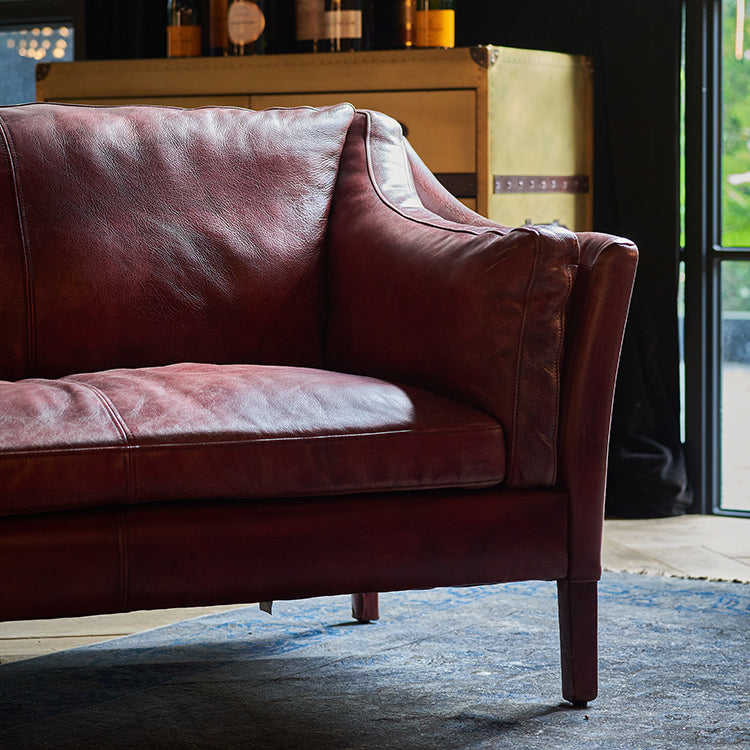 Antique Style Top Genuine Leather Sofa  Seater for 2 Sofa Set Living Room