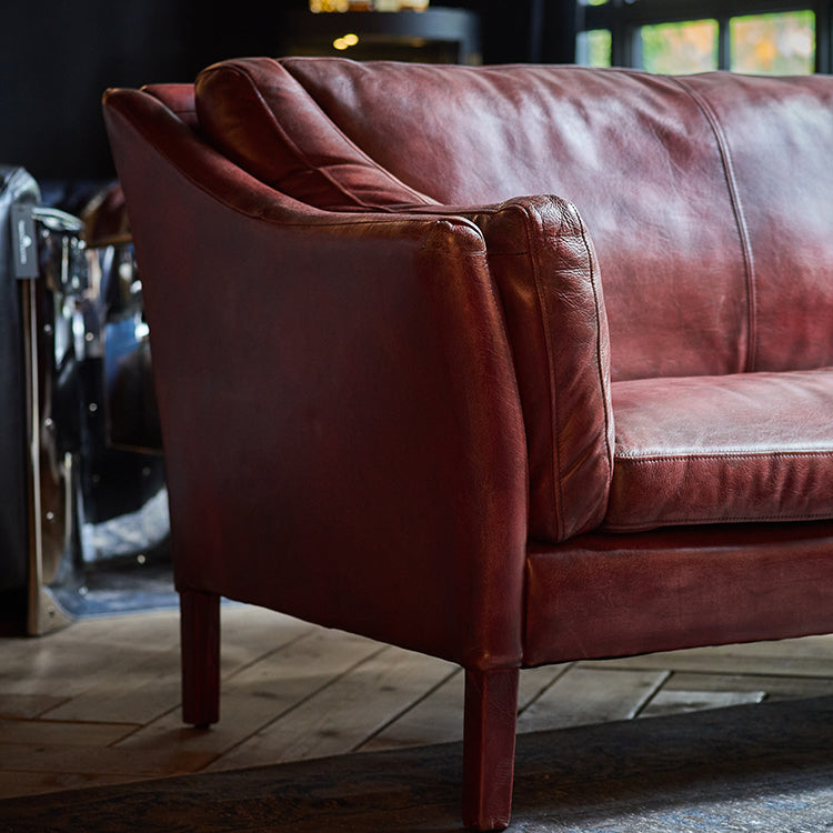 Antique Style Top Genuine Leather Sofa  Seater for 2 Sofa Set Living Room