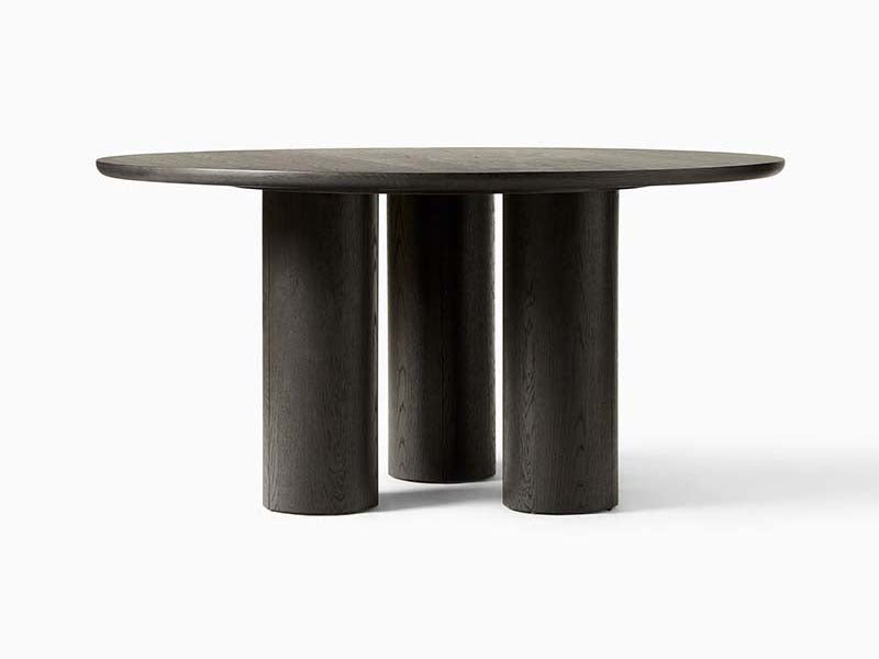 Modern Rounded Corners and Chunky Legs Dining Table Living Room Dining Table