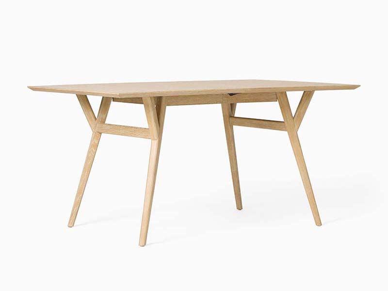 Expandable and Elegant Ash Wooden Dining Table Sustainably Living Room Dining Table