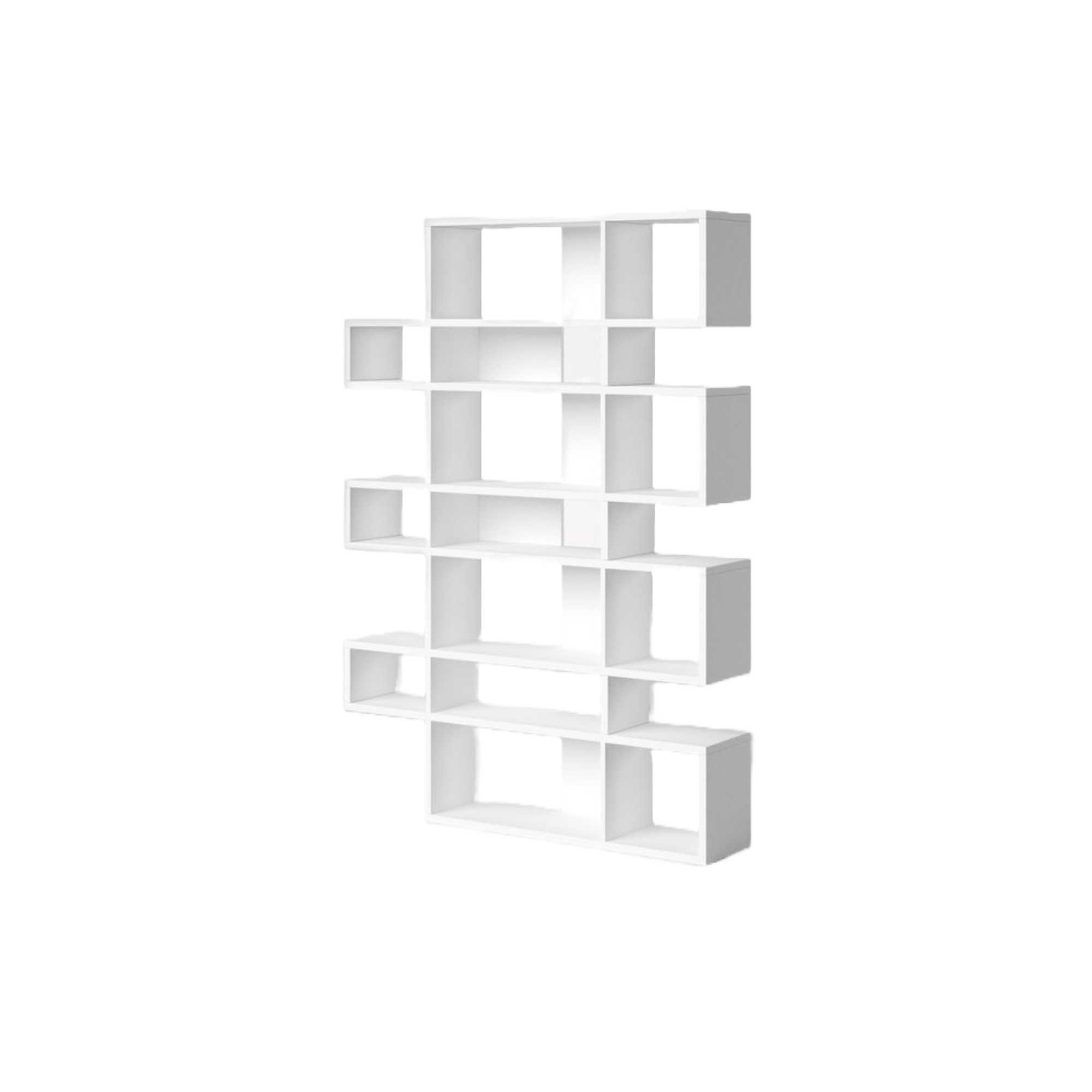 Matte White Kamari Geometric Bookcase