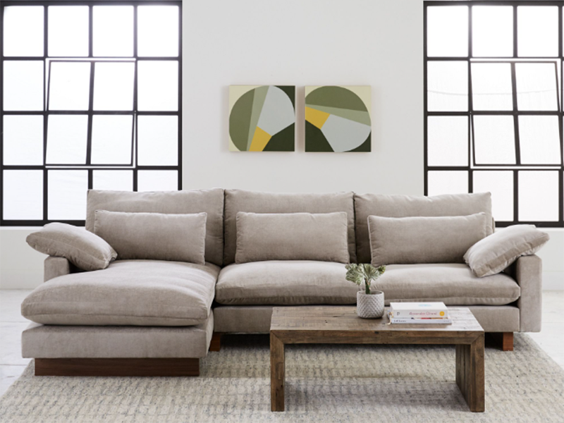 New Style Harmony 3-Piece Ottoman Linen Sectional Couch Sofa Sectional Custom Size Sectional Couch Sofa