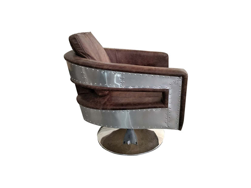 Vintage Leather Seat Chair,Dining Chair,Living Room Chair,360 Degree Swivel Office Chair