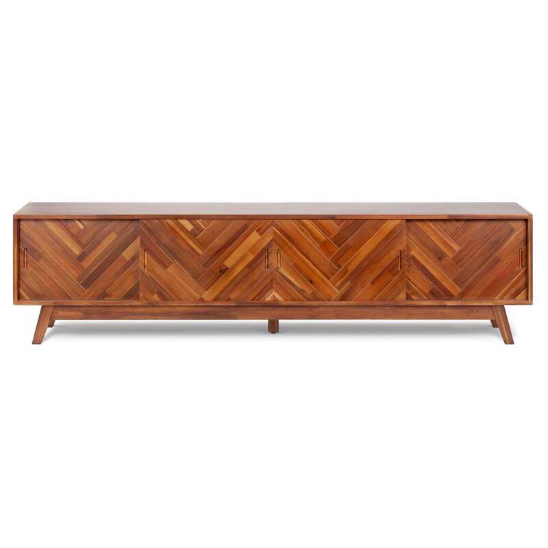 Brown Quinn Acacia Solid Wood TV Stand