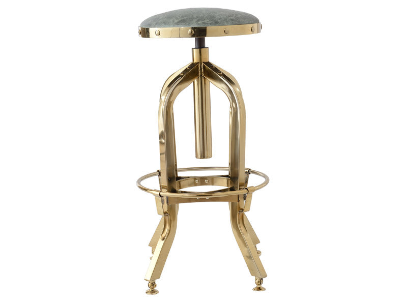 Golden Color Vintage Leather Top Bar Stool