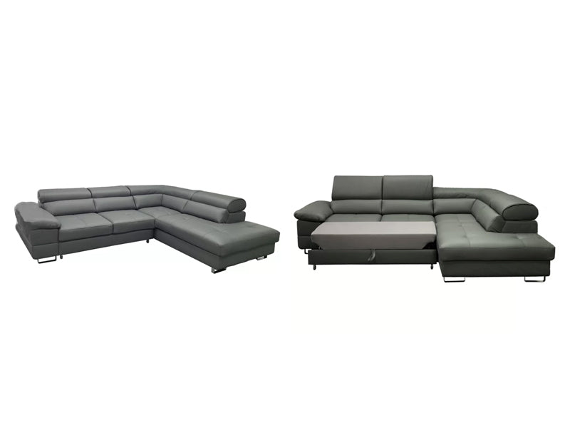 Grey Sofa Bed,Lounge Sofa Bed,Pu Sofa Bed,Genuine Leather Sofa Bed,Living Room Sofa Bed For Leisure