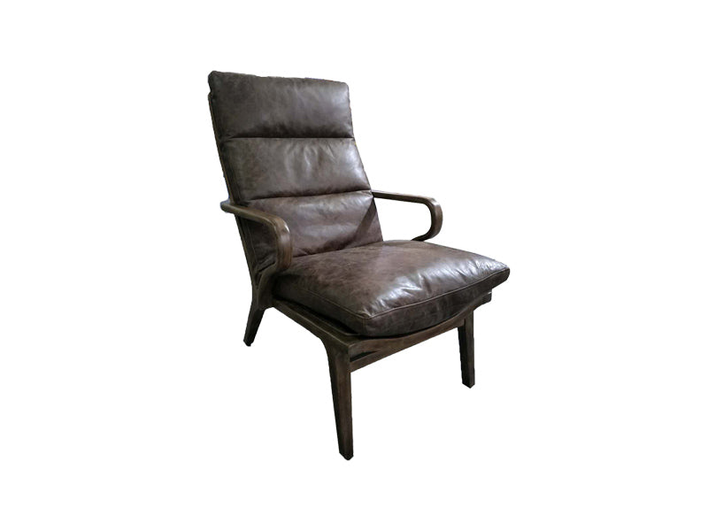 Genuine Leather Chair,Living Room Chair,High Back Chair,Wood Chair