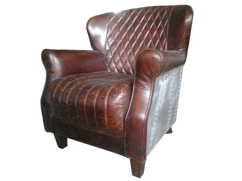 Vintage Tobacco Leather Aviator Chair