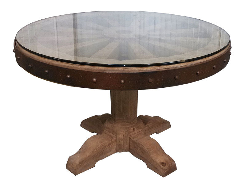 Oak Wood Round Dining Table