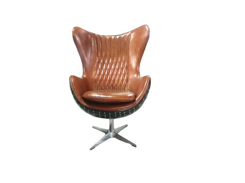 Black Leather Chair,High Back Leisure Chair,Rivets Back Chair