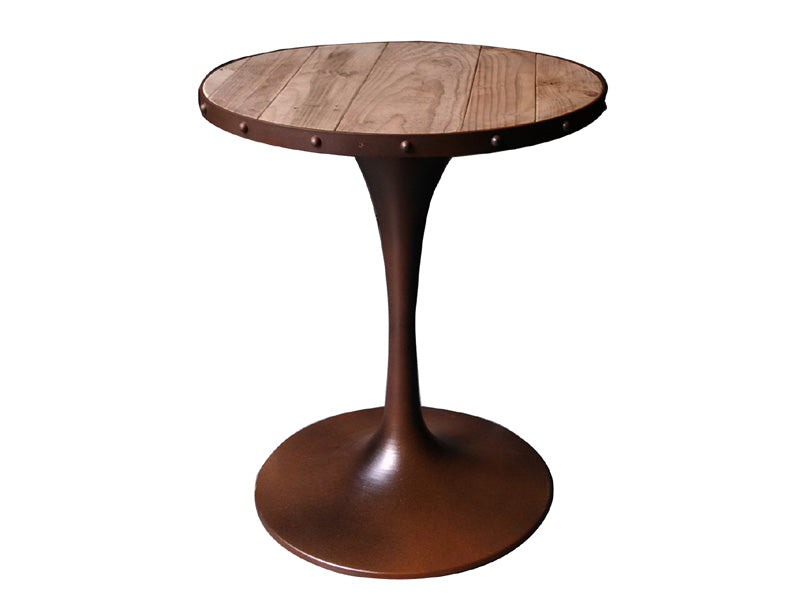 Metal Base and Solid Wood Top Round Dining Table