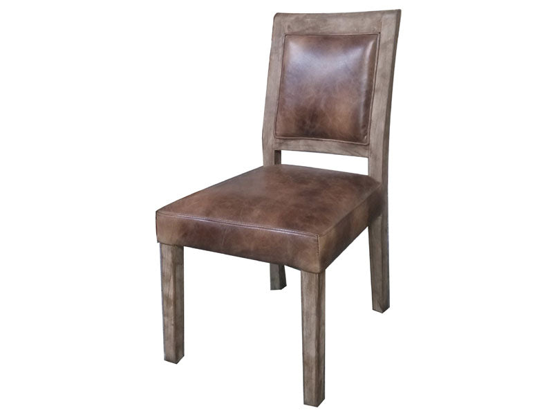 French Style Distressed Oak Wood Dining Chair