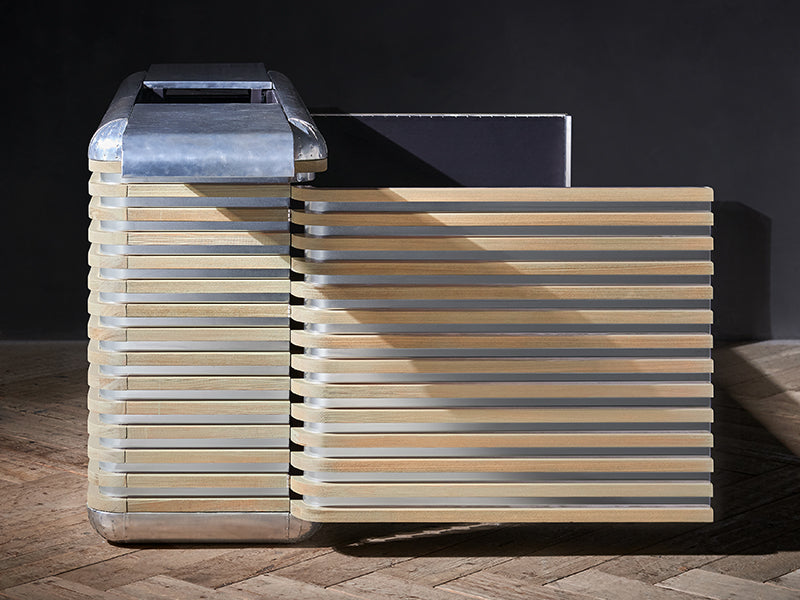Trace Striated Aluminum Credenza Cabinets Custom Size and Color Storage Cabinets