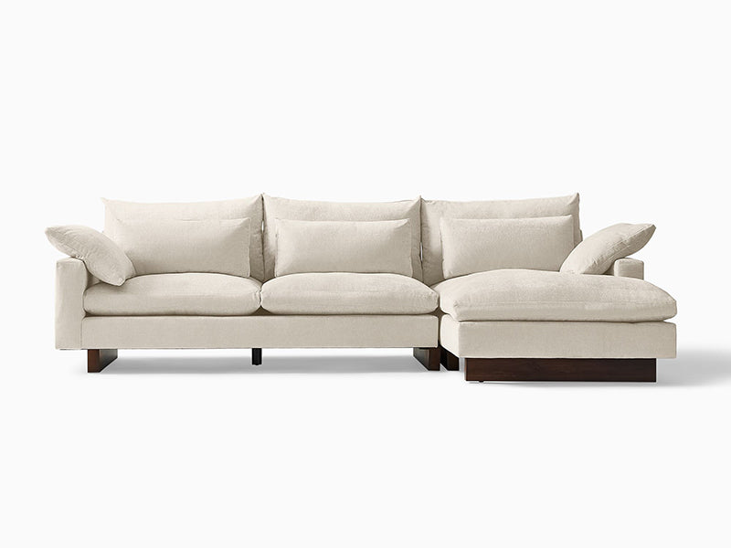 New Style Harmony 3-Piece Ottoman Linen Sectional Couch Sofa Sectional Custom Size Sectional Couch Sofa