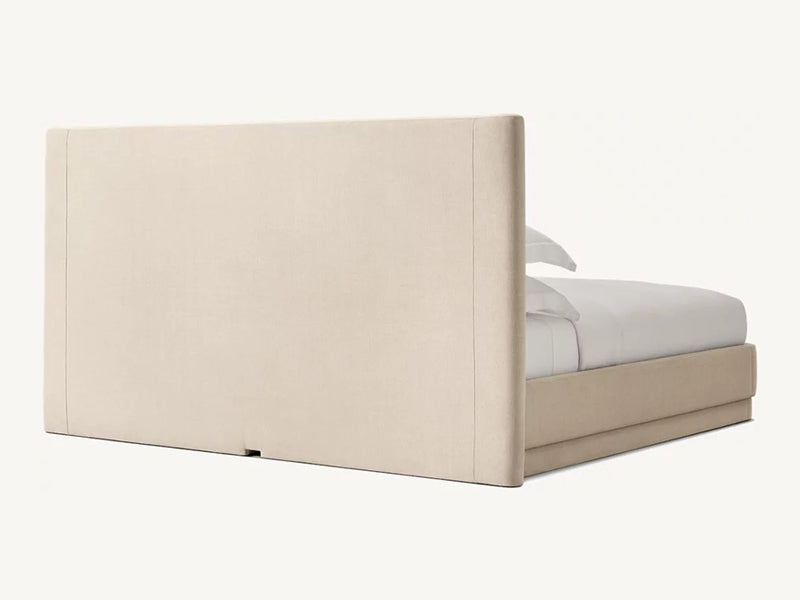 Fabric and Oak Solid Wood Bed Faddish Modern Style Bedroom Bed