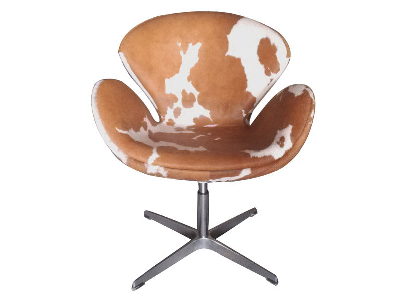 Aviator Cow Hide Leather Swan Chair