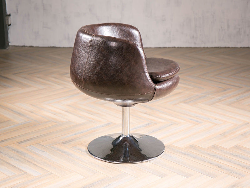 Genuine Leather Accent Chair,Restaurant Bar Stool Brown Leather