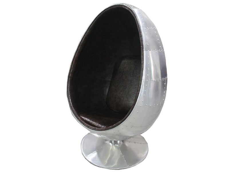 Vintage Leather Aviator Egg Pod Chair