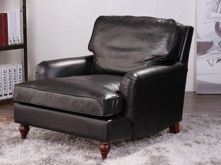 Vintage Leather Chaise Sofa