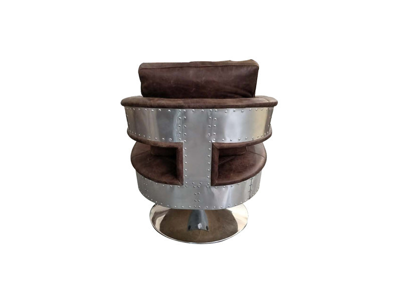 Vintage Leather Seat Chair,Dining Chair,Living Room Chair,360 Degree Swivel Office Chair