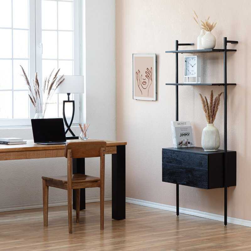 Black Sergio Ladder Bookcase