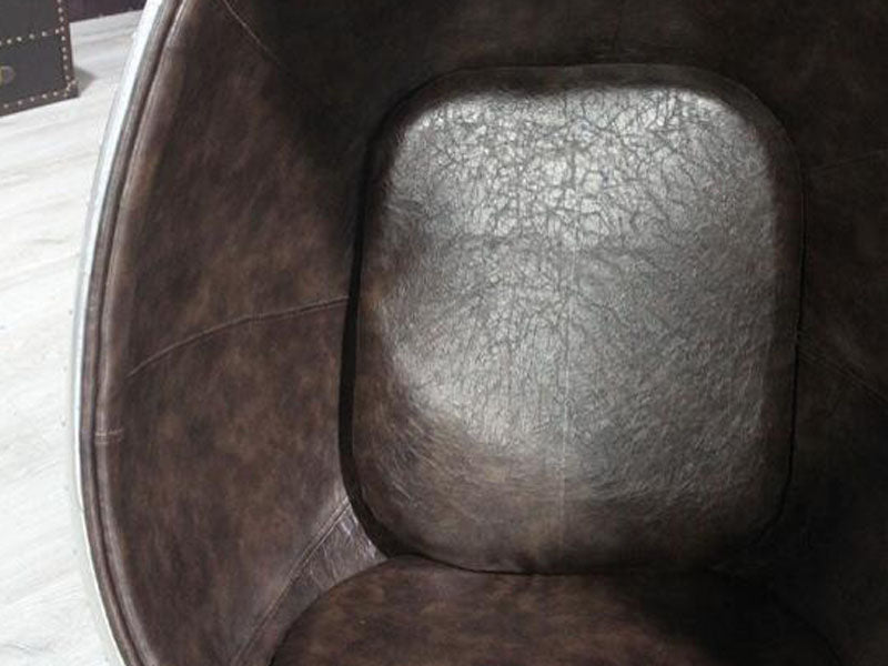 Vintage Leather Aviator Egg Pod Chair