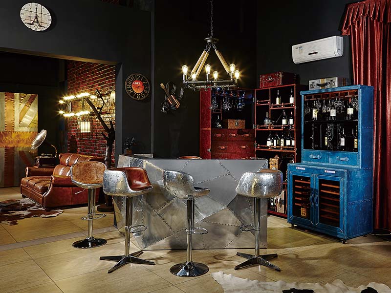 Vintage Adjustable Swivel Bar Stool