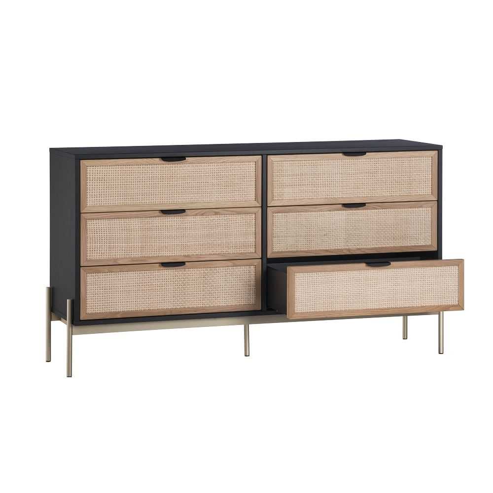 Cole Rattan & Wood 6-Drawer Dresser