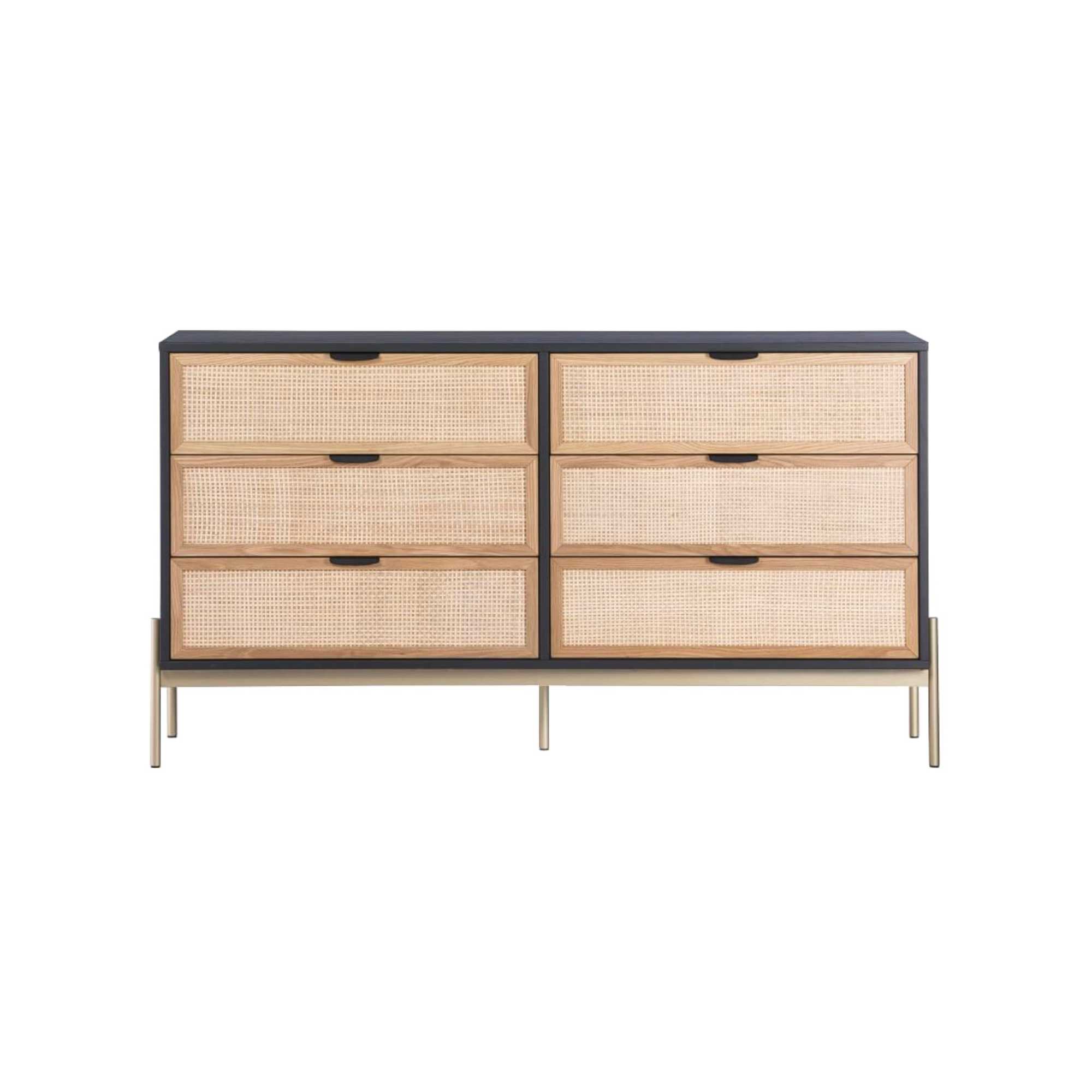 Cole Rattan & Wood 6-Drawer Dresser