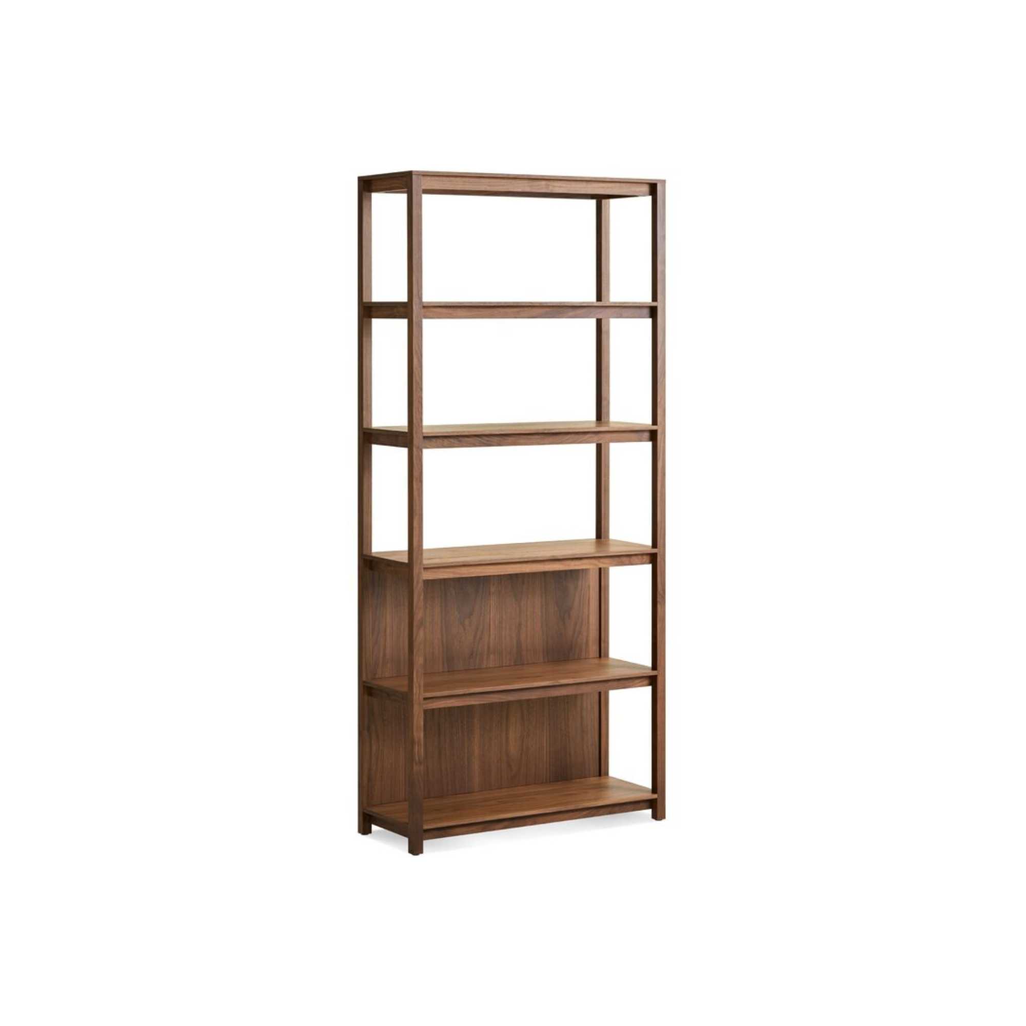 Walnut Cesar Solid Wood Standard Bookcase