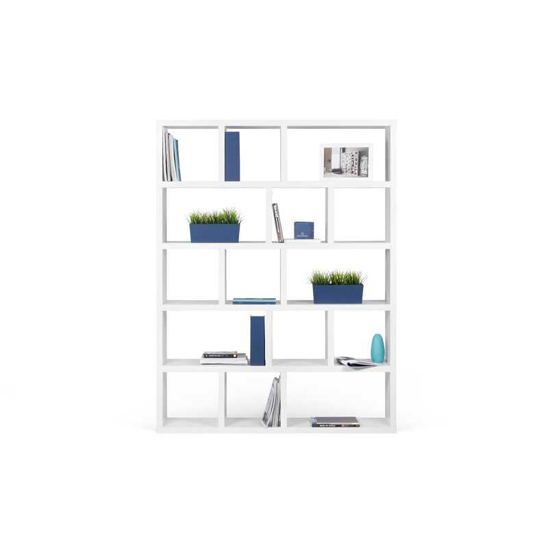 Pure White Archie Geometric Bookcase
