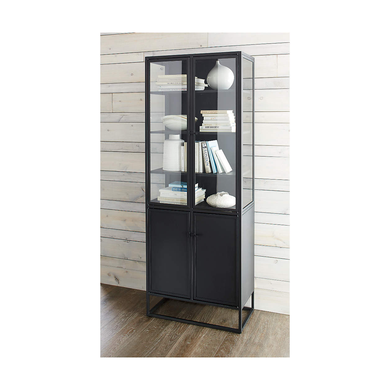 Casement Black Metal Storage Kitchen Cabinet