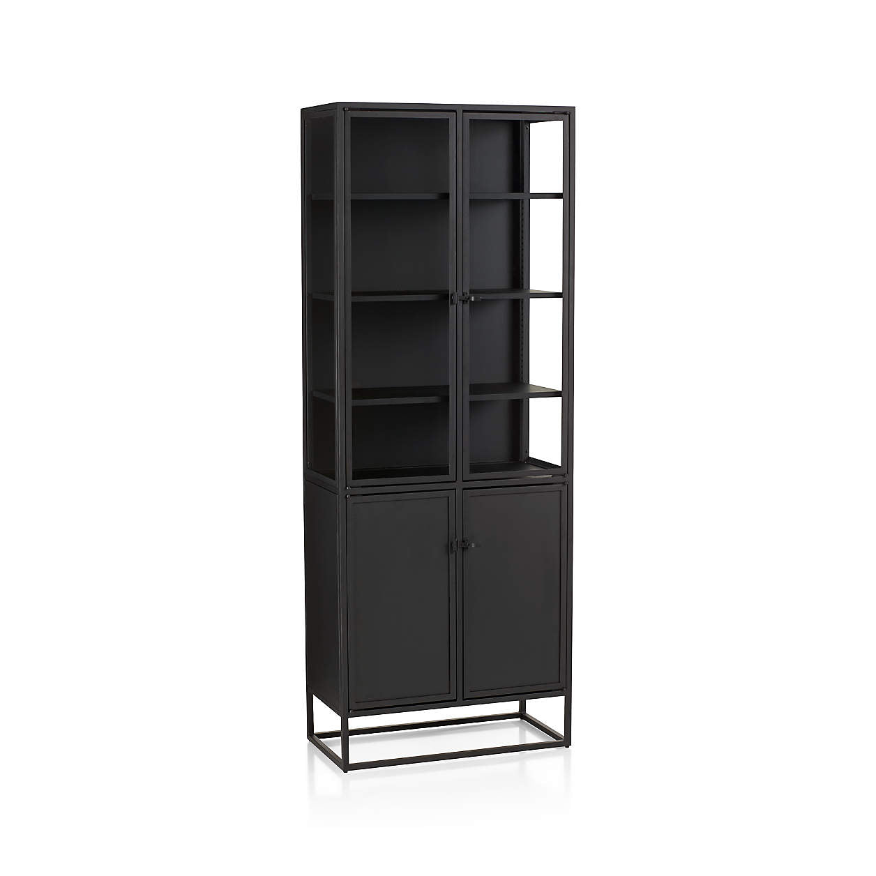 Casement Black Metal Storage Kitchen Cabinet
