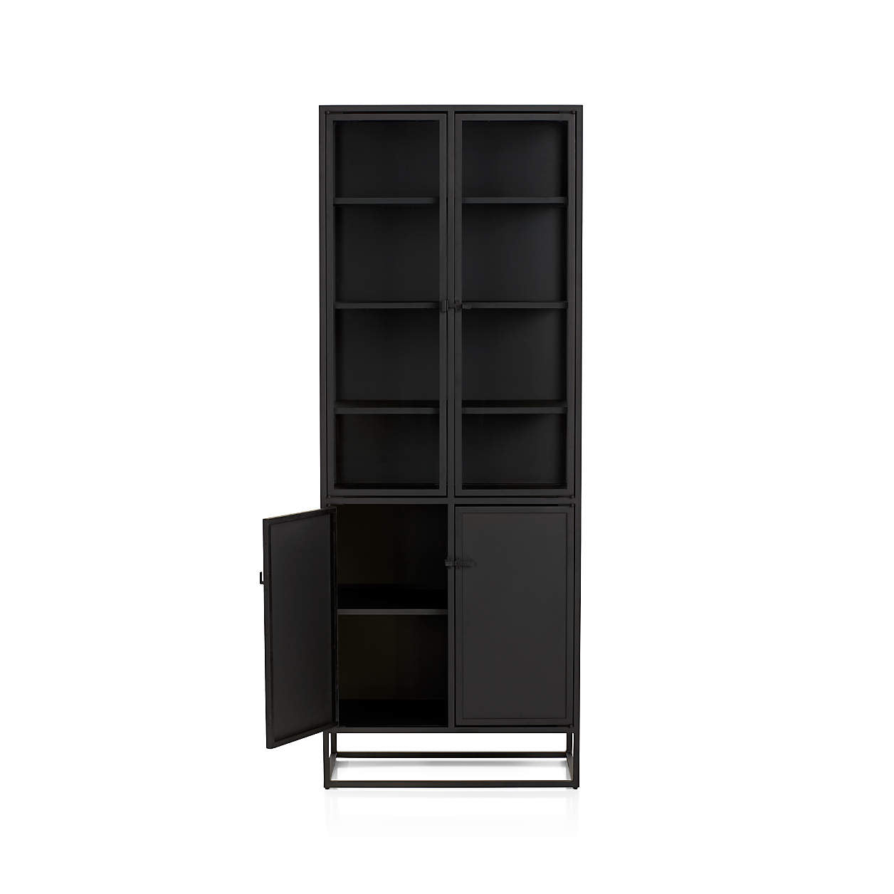 Casement Black Metal Storage Kitchen Cabinet