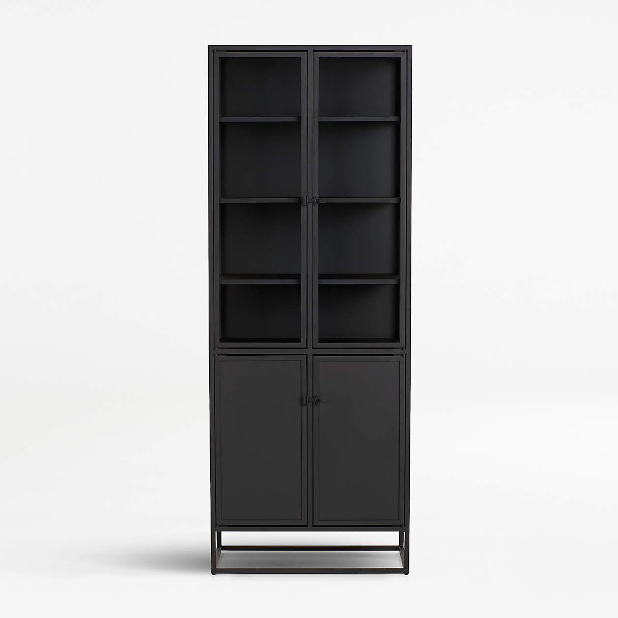 Casement Black Metal Storage Kitchen Cabinet