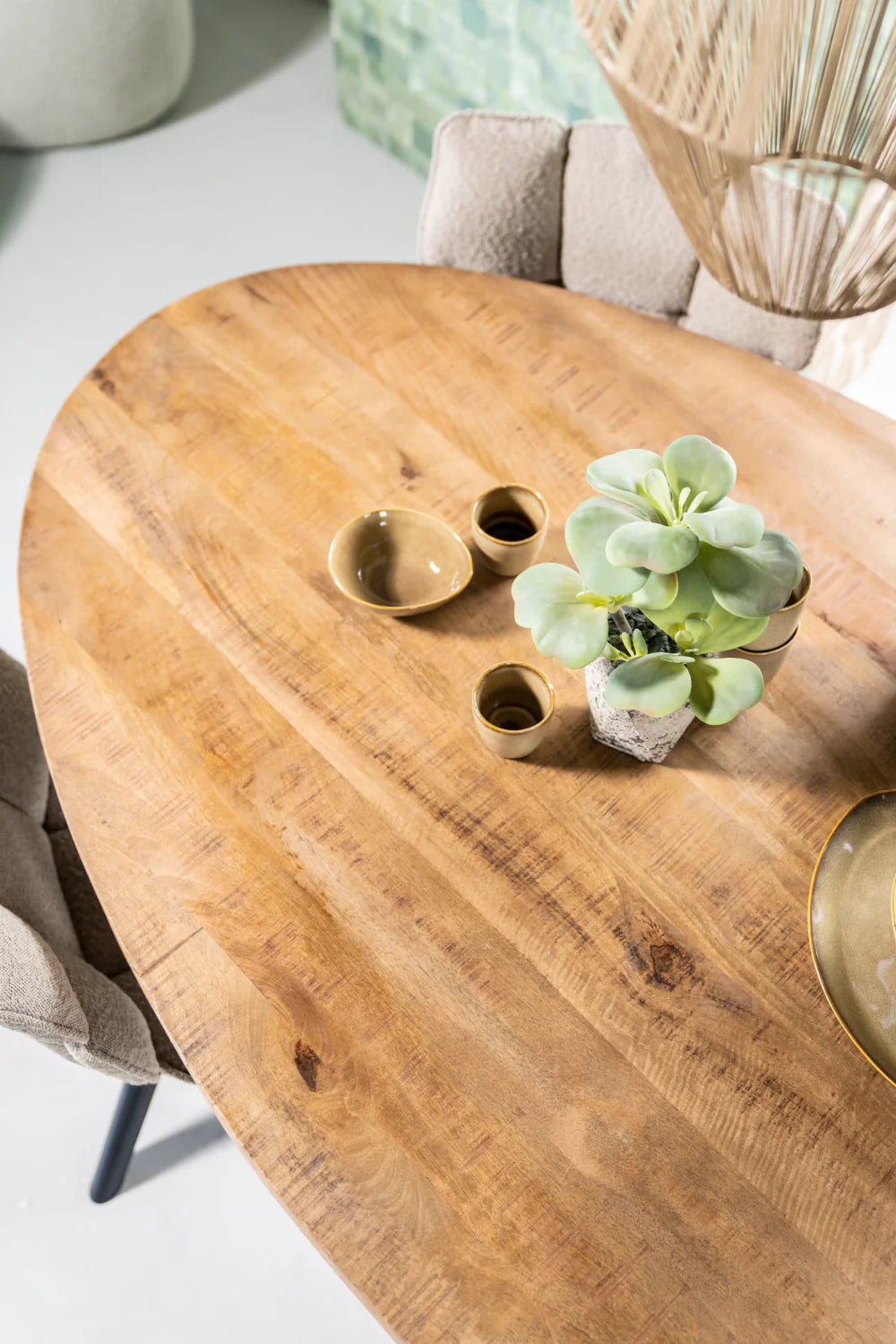 Mango Wood Oval Dining Table