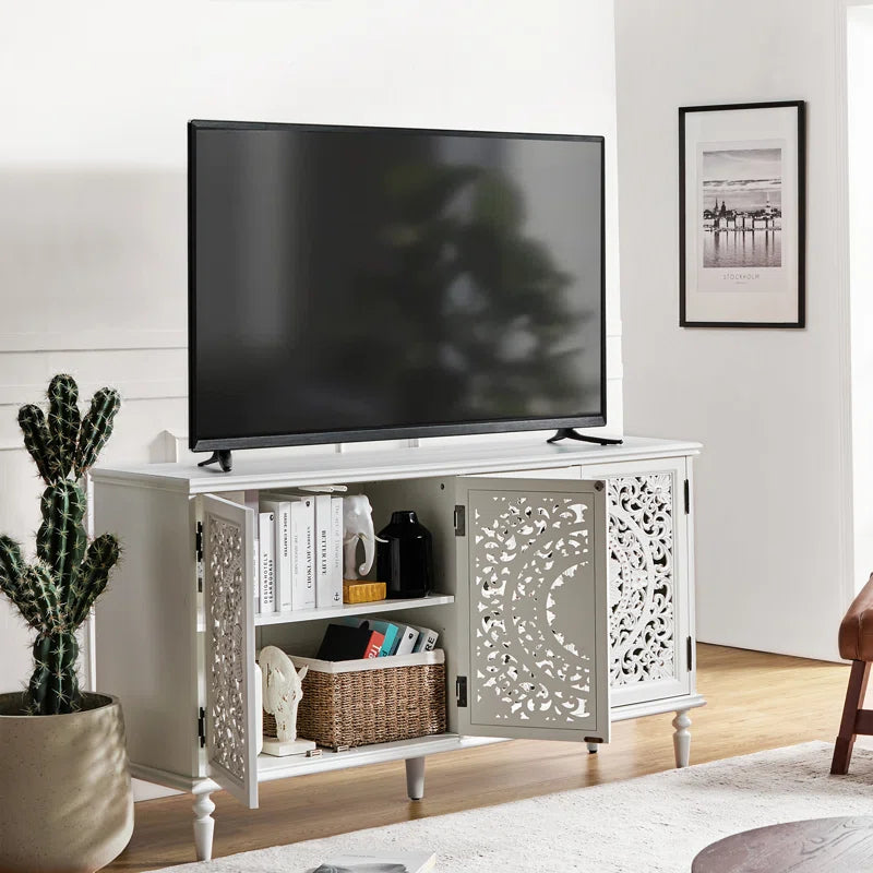 Solid Mango Wood Hand Carved Side Board