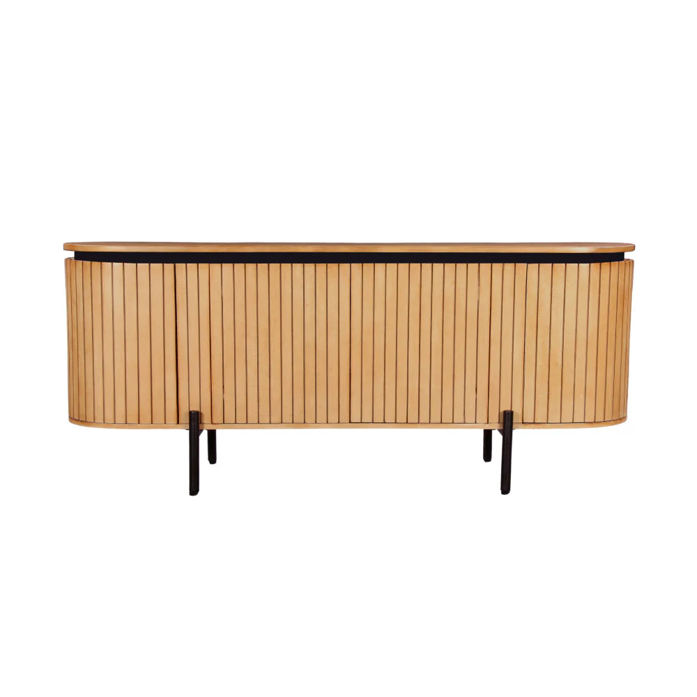 COPENHAGEN - Fluted Solid Mango Wood TV Unit