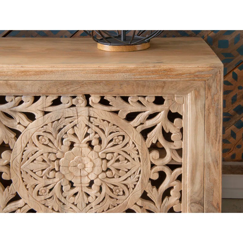 Antique Carving Solid Mango Wood Side Board