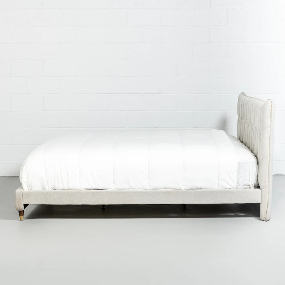 MAPLE - Light Grey Fabric Bed