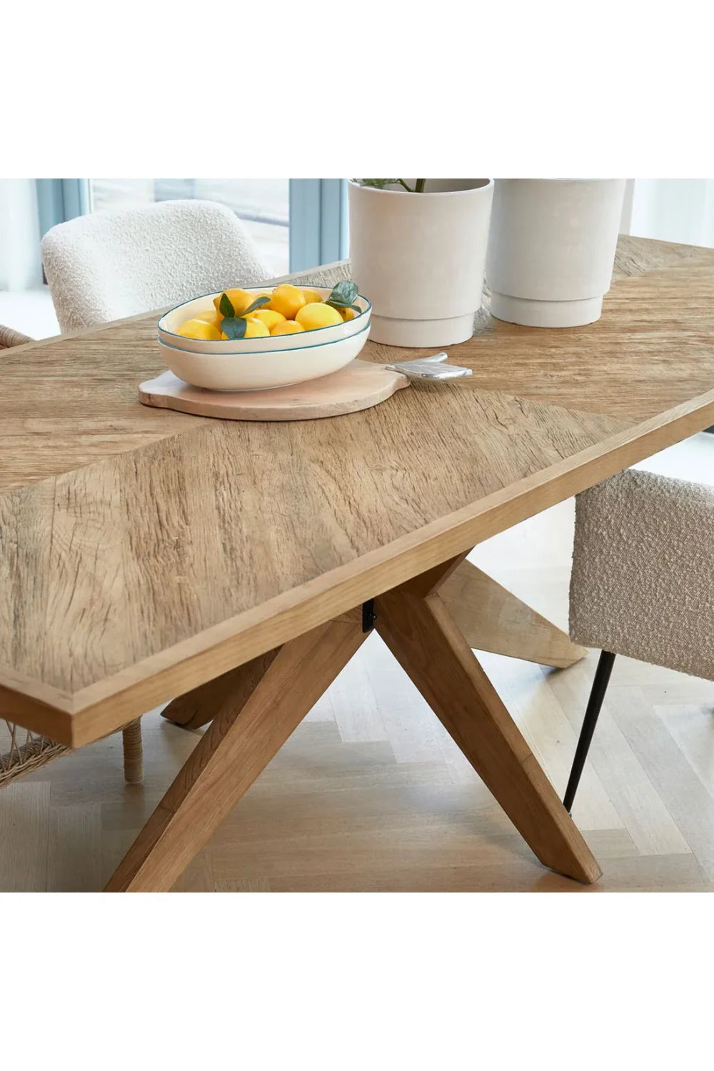 Solid Oak Wood Dining Table