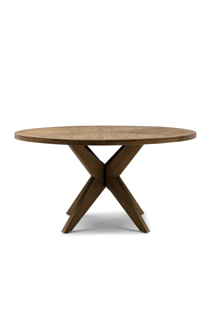 Solid Oak Wood Round Dining Table