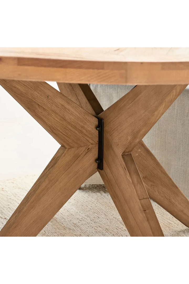 Solid Oak Wood Round Dining Table