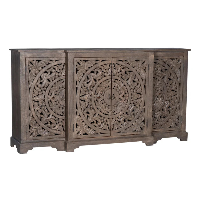 Solid Mango Wood Sideboard Grew Color