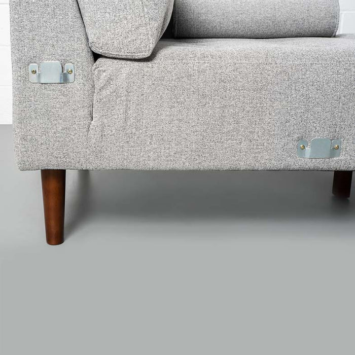 FONDA - Grey Fabric Sectional Sofa - Left