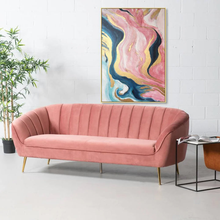 AUDREY - Pink Velvet Sofa