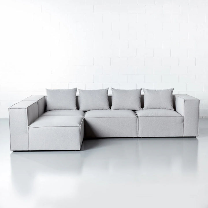 MASON - Light Grey Modular Set (4 piece)Orders with an ETA of late January, 2025 remain the same. Modern, modular, and moveable! MASON gives you options, the only limit is your imagination. Build your ultimate dream couch...